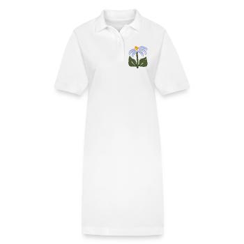 Stilisierte Wildblume - Stanley/Stella Frauen Bio-Polokleid PAIGER - Weiß - Vorne