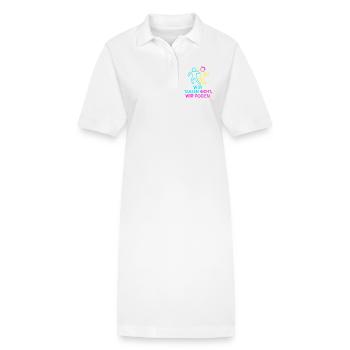 Duo de danse pogo néon - Robe polo bio PAIGER Stanley/Stella Femme - blanc - Devant