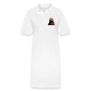 Motif Zen Paresseux Sérénité - Robe polo bio PAIGER Stanley/Stella Femme - blanc - Devant