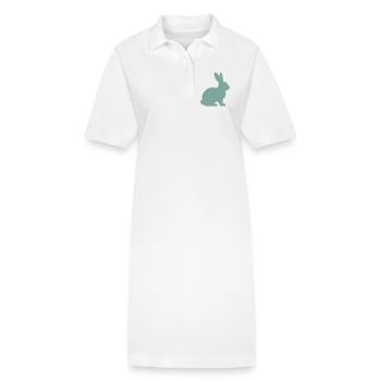 Kaninchen Silhouette  - Stanley/Stella Frauen Bio-Polokleid PAIGER - Weiß - Vorne