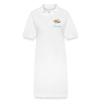 Je préfèrerais dormir - Robe polo bio PAIGER Stanley/Stella Femme - blanc - Devant