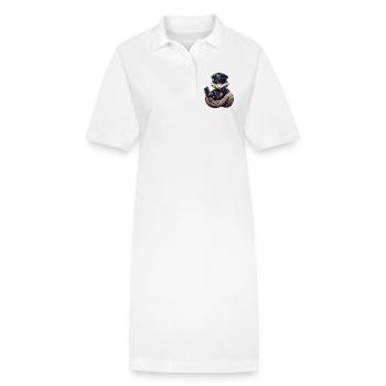 Policier serpent - Robe polo bio PAIGER Stanley/Stella Femme - blanc - Devant