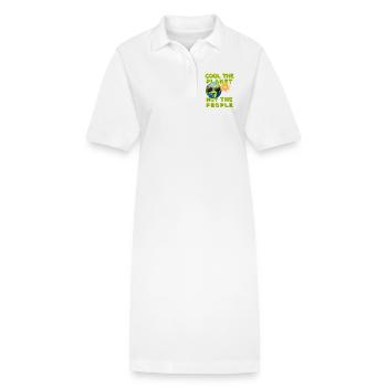 Kühl den Planeten, nicht die Leute Klima  - Stanley/Stella Frauen Bio-Polokleid PAIGER - Weiß - Vorne