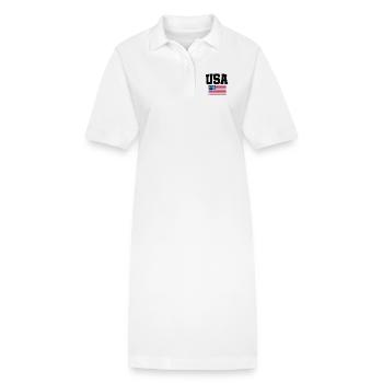 États-Unis - Robe polo bio PAIGER Stanley/Stella Femme - blanc - Devant