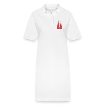 Cathédrale de Cologne Coeurs Kölle Amour Coeur Carnaval Cologne - Robe polo bio PAIGER Stanley/Stella Femme - blanc - Devant