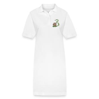Escargot 3e anniversaire - cadeau 3 ans - Robe polo bio PAIGER Stanley/Stella Femme - blanc - Devant