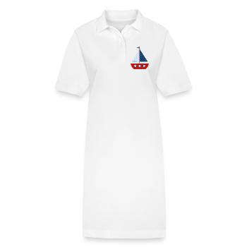 Segelboot - Stanley/Stella Frauen Bio-Polokleid PAIGER - Weiß - Vorne