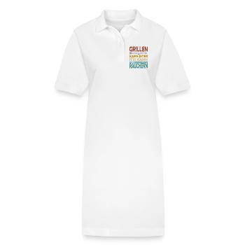 GRILLEN KANN JEDER ICH KANN RÄUCHERN - Stanley/Stella Frauen Bio-Polokleid PAIGER - Weiß - Vorne