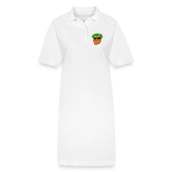 Schnitzel cool avec lunettes de soleil - Robe polo bio PAIGER Stanley/Stella Femme - blanc - Devant