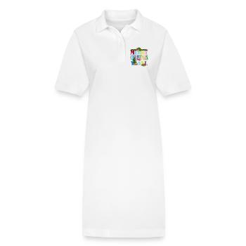Schöner Fröhliche Weihnachten für alle Spruch - Stanley/Stella Frauen Bio-Polokleid PAIGER - Weiß - Vorne