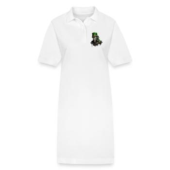 Leprechaun mort-vivant avec chapeau - Robe polo bio PAIGER Stanley/Stella Femme - blanc - Devant