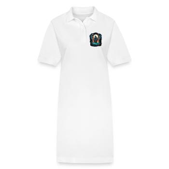 Grand voilier au clair de lune en haute mer - Robe polo bio PAIGER Stanley/Stella Femme - blanc - Devant
