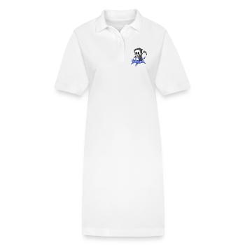 Faucheuse assise sur un chat - Robe polo bio PAIGER Stanley/Stella Femme - blanc - Devant