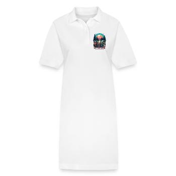 Sunset Bikepacking Forest Escape - Stanley/Stella PAIGER Organic Women’s Polo Dress - white - Front