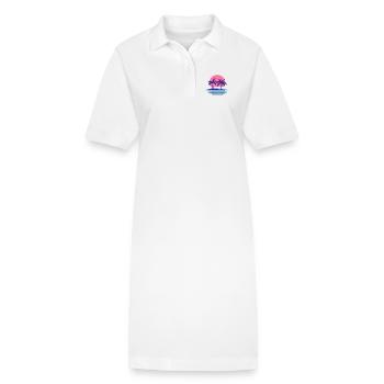 Vaporwave Synthwave Pixelart Palmen Retro 90er - Stanley/Stella Frauen Bio-Polokleid PAIGER - Weiß - Vorne