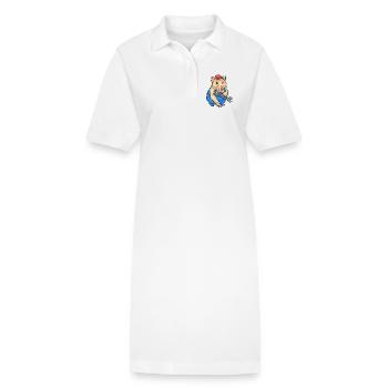 Clé mécanique hamster - Robe polo bio PAIGER Stanley/Stella Femme - blanc - Devant