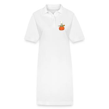 Frosch Kürbis Koch Kochkunst Halloween kochen - Stanley/Stella Frauen Bio-Polokleid PAIGER - Weiß - Vorne