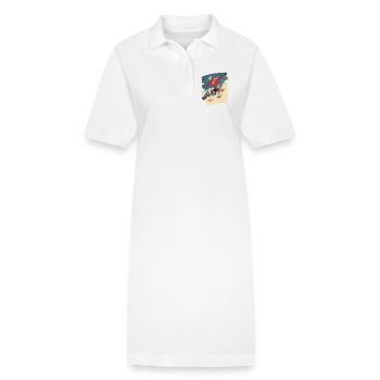 Snowboarder poudreuse - Robe polo bio PAIGER Stanley/Stella Femme - blanc - Devant