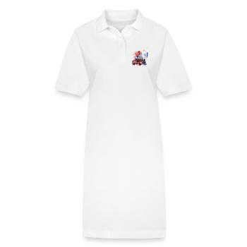Camion de pompiers avec sirène - Robe polo bio PAIGER Stanley/Stella Femme - blanc - Devant