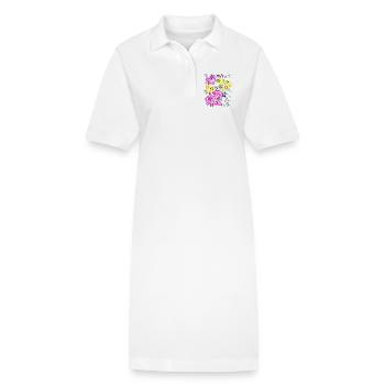 Retro Herz Herzen  - Stanley/Stella Frauen Bio-Polokleid PAIGER - Weiß - Vorne