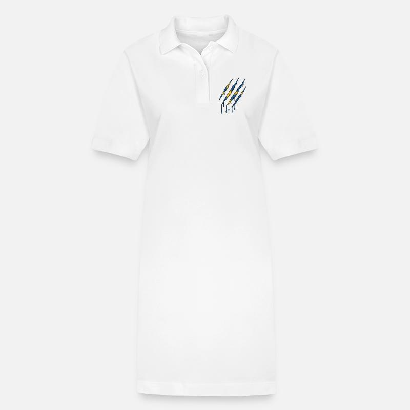 Suède Drapeau Griffe Grunge Sverige Scratch Trace - Robe polo bio PAIGER Stanley/Stella Femme - blanc