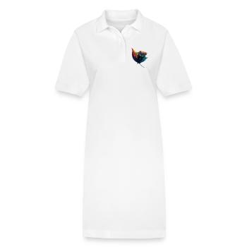 Raie manta, raie diable, raie pastenague, plongeur - Robe polo bio PAIGER Stanley/Stella Femme - blanc - Devant