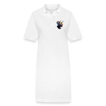 Triceratops Dinosaur Dinos Triceratops Dino - Stanley/Stella PAIGER Organic Women’s Polo Dress - white - Front
