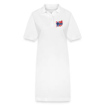 Norwegische Flagge, zerrissen Stil - Stanley/Stella Frauen Bio-Polokleid PAIGER - Weiß - Vorne