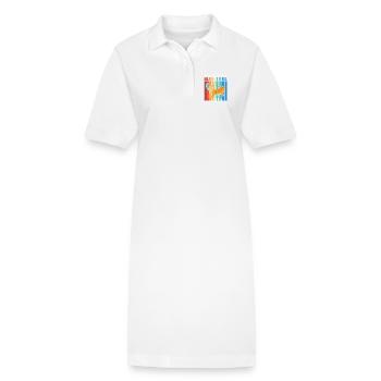 Blau Zunge Eidechse - Stanley/Stella Frauen Bio-Polokleid PAIGER - Weiß - Vorne