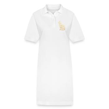 Chat d’or Art déco - Robe polo bio PAIGER Stanley/Stella Femme - blanc - Devant