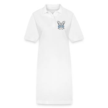 Griechische Oster-griechische Flagge Osterhase - Stanley/Stella Frauen Bio-Polokleid PAIGER - Weiß - Vorne
