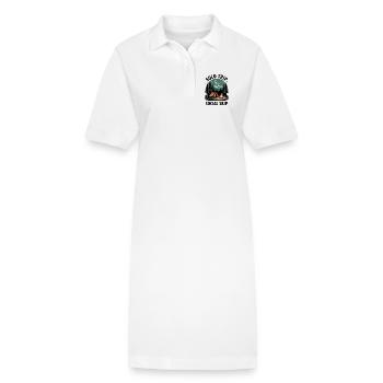 Solo statt Smalltalk | Camping Introvertiert - Stanley/Stella Frauen Bio-Polokleid PAIGER - Weiß - Vorne