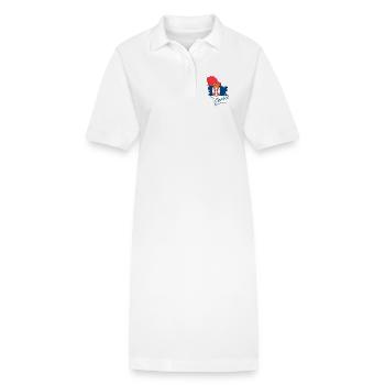 Karte mit der Flagge Serbiens, ich liebe Serbien - Stanley/Stella Frauen Bio-Polokleid PAIGER - Weiß - Vorne