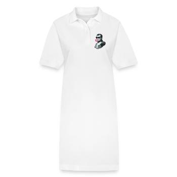 Napoléon avec du chewing-gum et des lunettes de soleil - Robe polo bio PAIGER Stanley/Stella Femme - blanc - Devant
