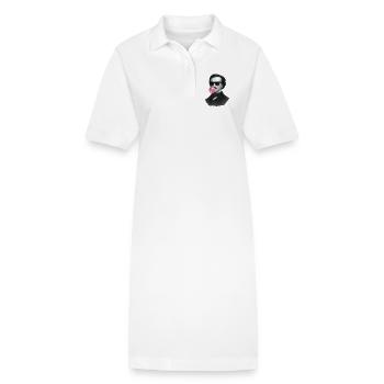 Edgar Allan Poe avec du chewing-gum et des lunettes de soleil - Robe polo bio PAIGER Stanley/Stella Femme - blanc - Devant