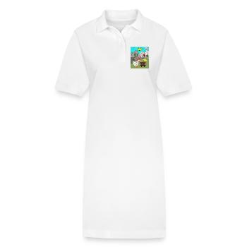 Délice de poulet rural avec poussins Alps - Robe polo bio PAIGER Stanley/Stella Femme - blanc - Devant