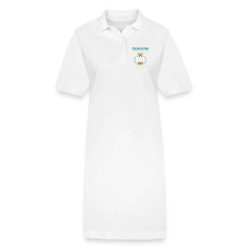 Train Room Model Railway Model Railway Dad Gift - Stanley/Stella PAIGER Organic Women’s Polo Dress - white - Front