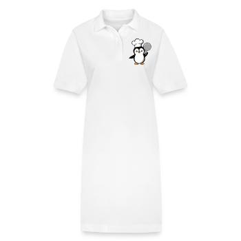 Kochender Pinguin Mit Pfanne Für Küchenliebhaber - Stanley/Stella Frauen Bio-Polokleid PAIGER - Weiß - Vorne