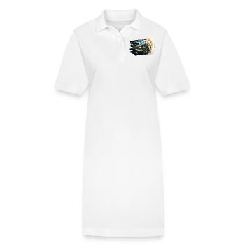 Modernes Luxusauto in der Regenreflexion - Stanley/Stella Frauen Bio-Polokleid PAIGER - Weiß - Vorne