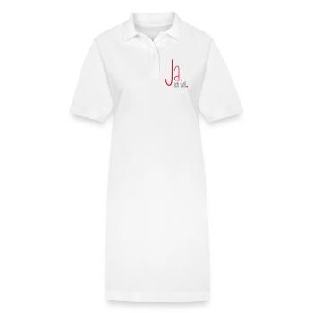 Ja ich will - Junggesellenabschied Braut Bräutigam - Stanley/Stella Frauen Bio-Polokleid PAIGER - Weiß - Vorne