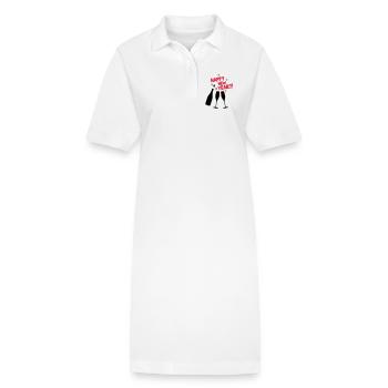 Happy new year - Bonne année - Robe polo bio PAIGER Stanley/Stella Femme - blanc - Devant