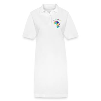 Afrika bunt - Stanley/Stella Frauen Bio-Polokleid PAIGER - Weiß - Vorne