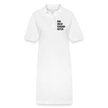 Courir. Sueur. Conquérir. Répéter. - Robe polo bio PAIGER Stanley/Stella Femme - blanc - Devant