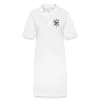 Joli motif de glace raton laveur pour l’été - Robe polo bio PAIGER Stanley/Stella Femme - blanc - Devant