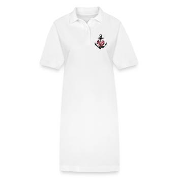 Anker mit Seil und Rosen - Stanley/Stella Frauen Bio-Polokleid PAIGER - Weiß - Vorne