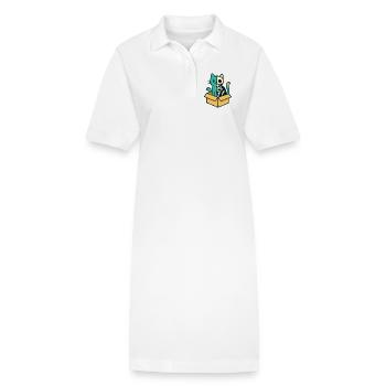 Le chat de Schrödinger - Conception physique - Robe polo bio PAIGER Stanley/Stella Femme - blanc - Devant
