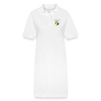 Mathe-Hase mit Taschenrechner und Tafel - Stanley/Stella Frauen Bio-Polokleid PAIGER - Weiß - Vorne