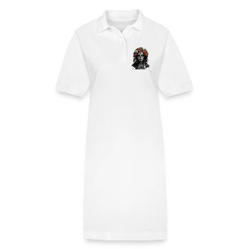 Couronne de fleur de crâne en sucre - Robe polo bio PAIGER Stanley/Stella Femme - blanc - Devant