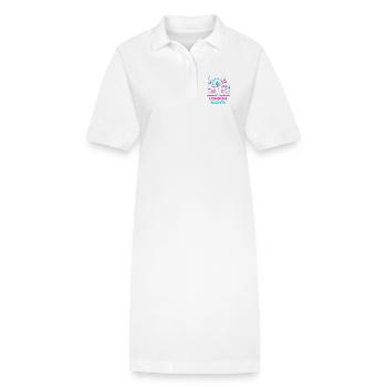 Skyline néon des nuits londoniennes - Robe polo bio PAIGER Stanley/Stella Femme - blanc - Devant