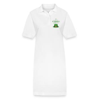 Grüner St. Patrick's Day Hut - Stanley/Stella Frauen Bio-Polokleid PAIGER - Weiß - Vorne